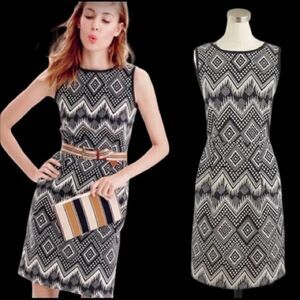 J. Crew Beige & Black Diamond IKat Print S…